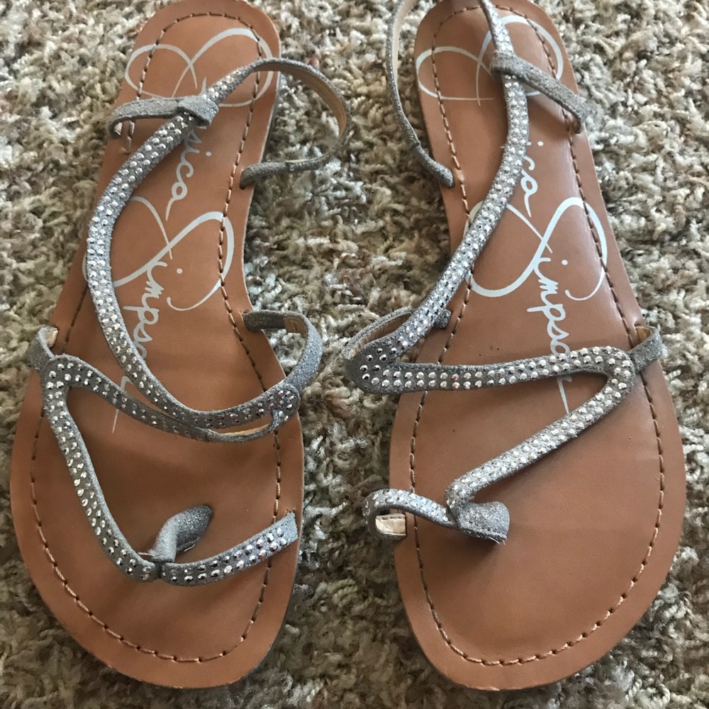Jessica Simpson Silver Sandals